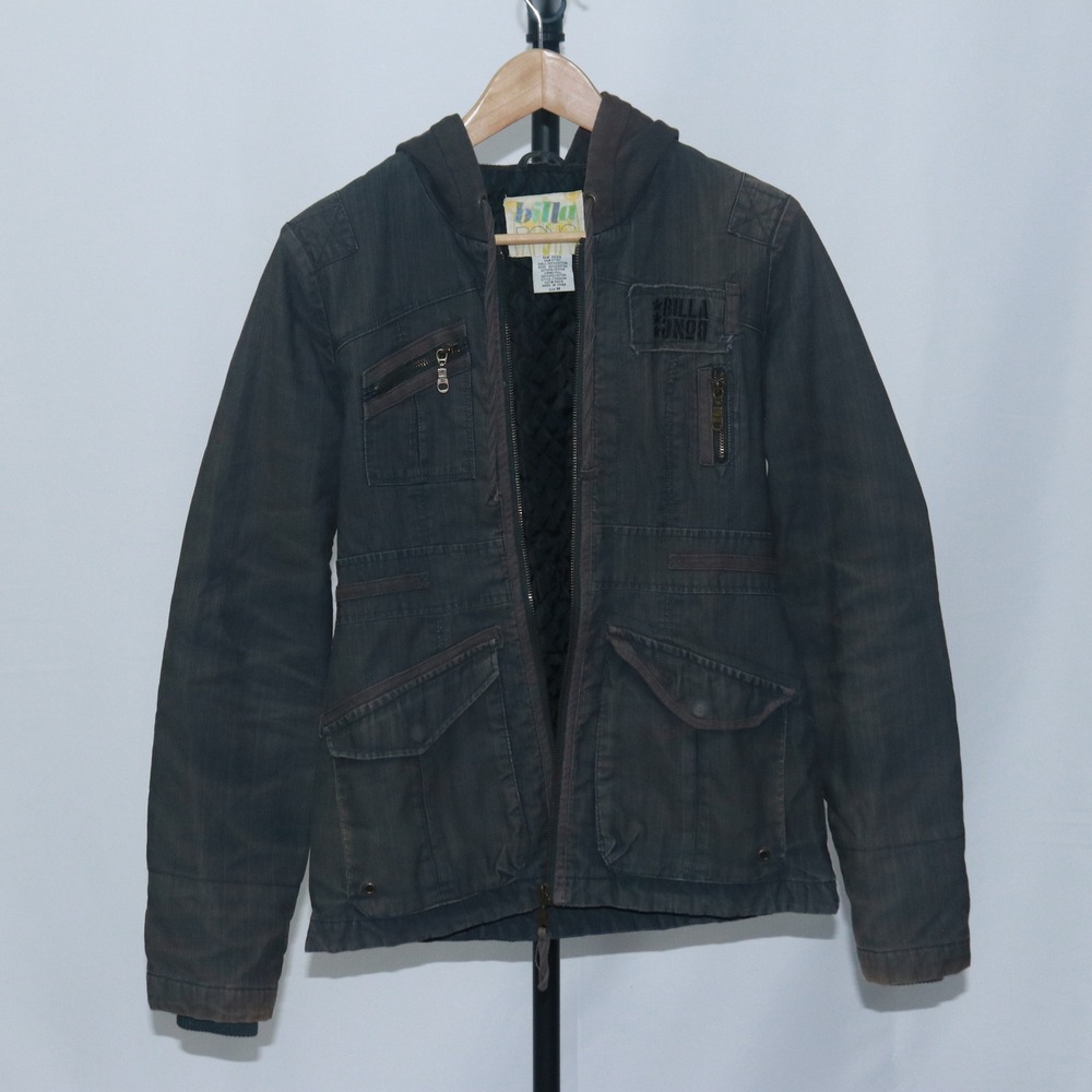 Billabong Womens Bomber 100% Cotton Jacket Black Y2k Size M